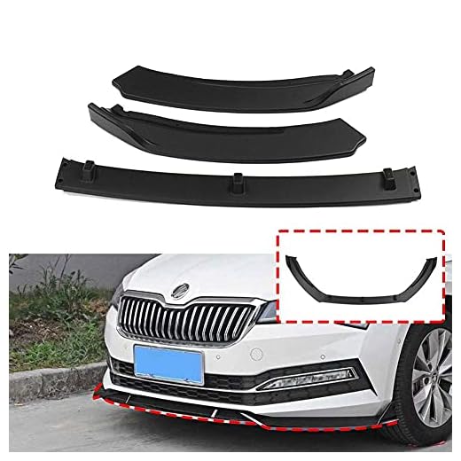 DONGTIAN Bil Främre Läpp Främre Stötfångare Splitter Läppspoiler För Skoda Octavia 2015-2019, Främre Stötfångare Främre Spoiler Läppspridare Protector Guard Cover Trim