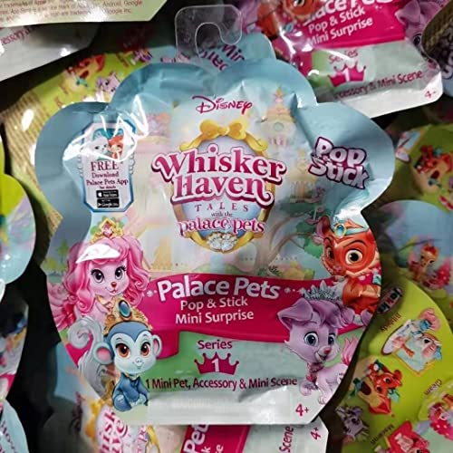 NC Disney Whisker Haven Palace Pets Series 1 Princess Pets Mini Surprise Blind Bags Figures Mini Toy Cartoon Doll ( Randomly Picked Lot of 5 Bags ) Christmas Surprise Gift Xmas Gift Toys for Girls