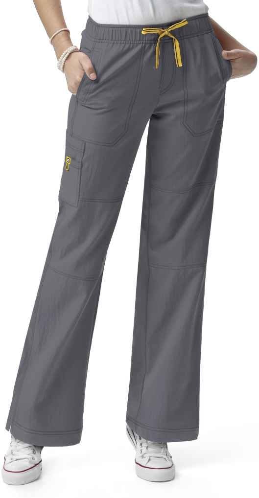 WonderWink Sporty Cargo Scrub Pant, Pewter, XS, Grey