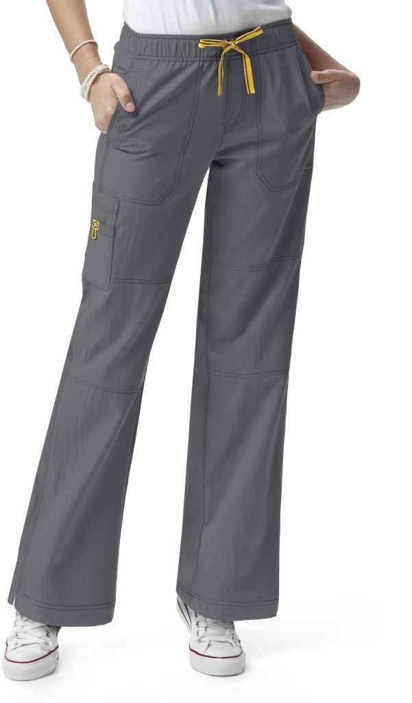 WonderWink Sporty Cargo Scrub Pant, Pewter, XS, Grey