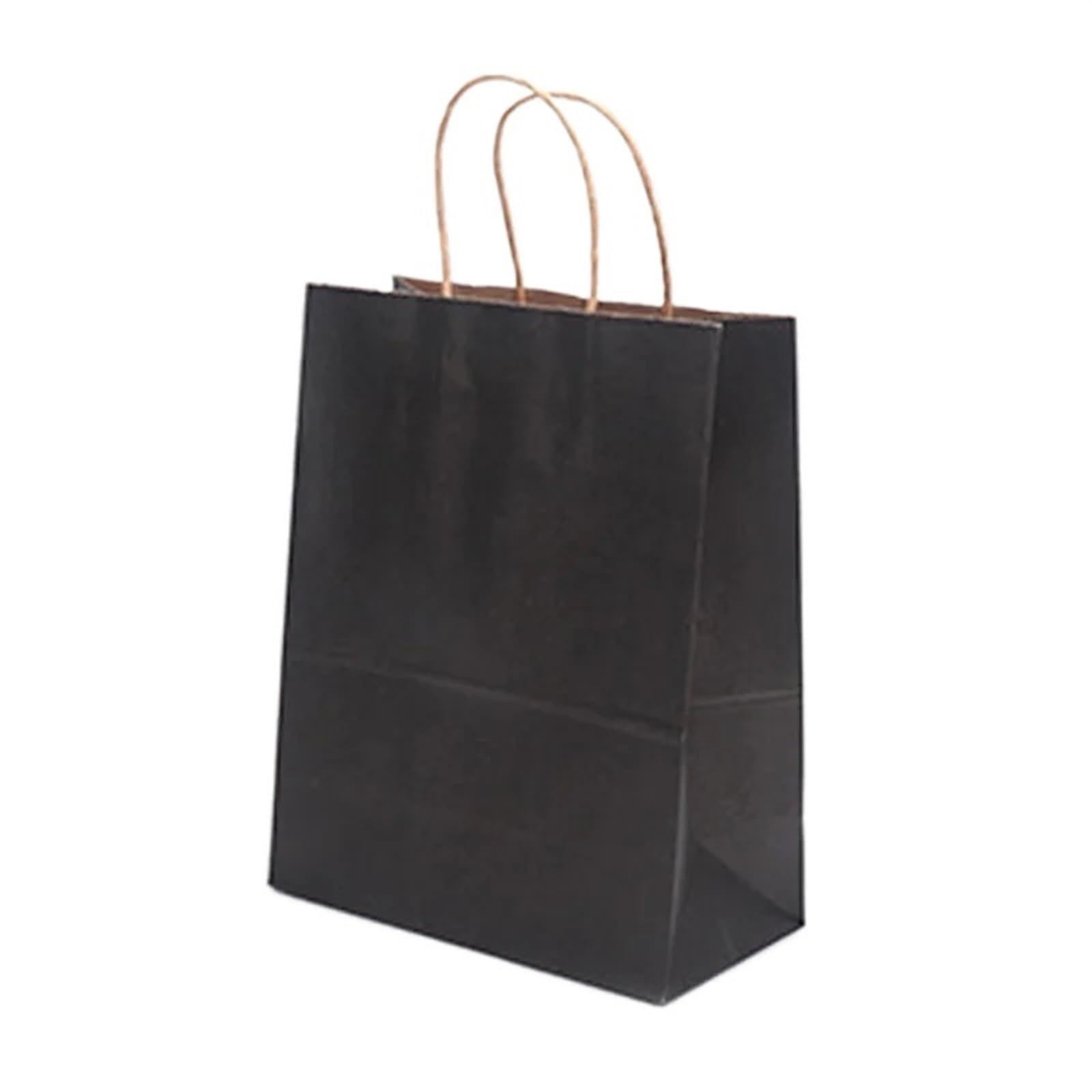Bolsas Papel Kraft Bolsas de papel kraft marrón con asas pequeñas a granel for bolsas compras regalo for fiestas Navidad(Black,15x8x21cm-50pcs)