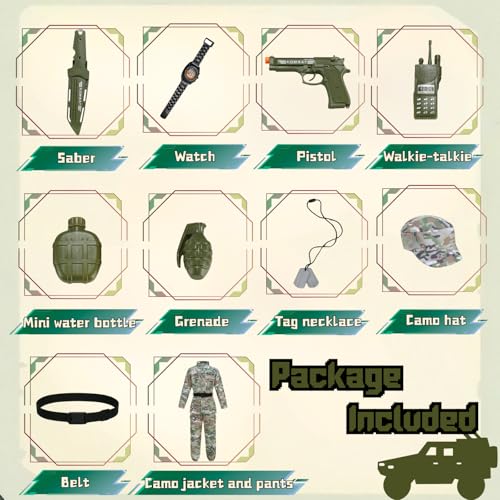 Disfraz de Soldado Militar Infantil Camuflado miniatura 3