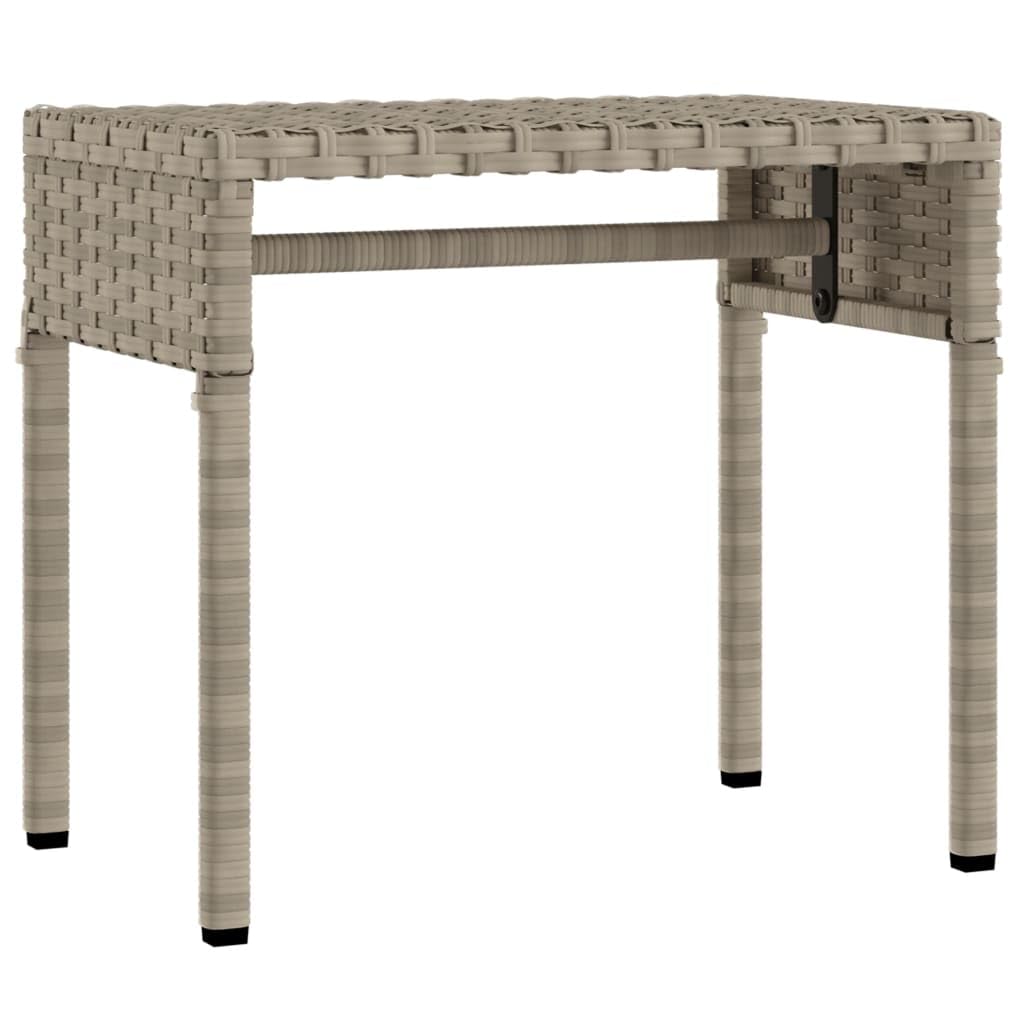 Rantry Lettino con Baldacchino e Tavolino Grigio Chiaro in Polyrattan,Arredo,Lettini Prendisole, Divano Letto Mobili, Lettino da Piscina, Lettino Prendisole da Giardino