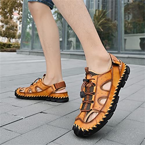Men Shoes Climbing Fisherman Hiking Climbing Genuine Leather Water Trekking Sandals Outdoor Beach Slippers(42)4