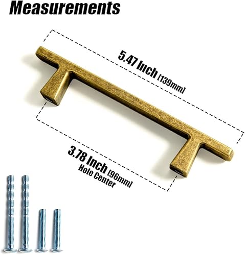 Miniatura 3 de Goo-Ki Manijas rectangulares retro de aleación de zinc de latón antiguo  3.78 pulgadas (3.780 in) agujero central de lujo accesorios para gabinete