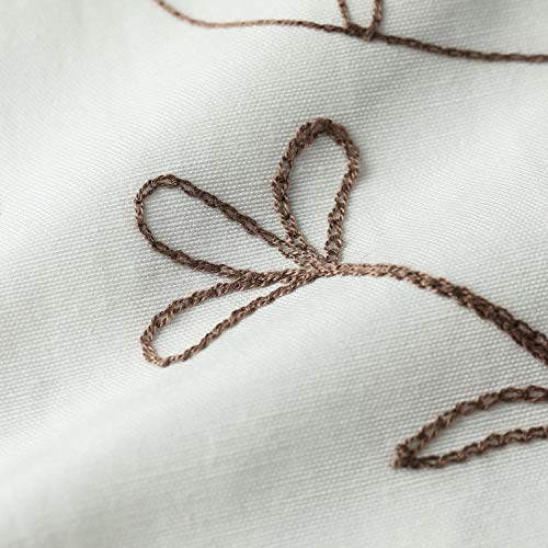 Vogol Tier Curtains 36 Inch Length, Blue Floral Embroidered Half Window Kitchen Cafe Curtains Pocket Window Treatment For Living Room Bedroom, 30X36, Two Panels #TOP5