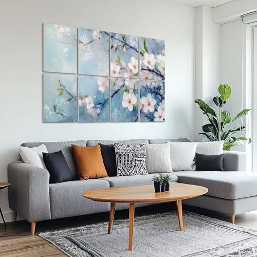 8 Pack Paneles Acústicos Decorativos con Pinturas Almendra en Flor, Paneles Absorbentes de Sonido Autoadhesivos para Estudios de Grabación y Oficina 48"x32" miniatura 6