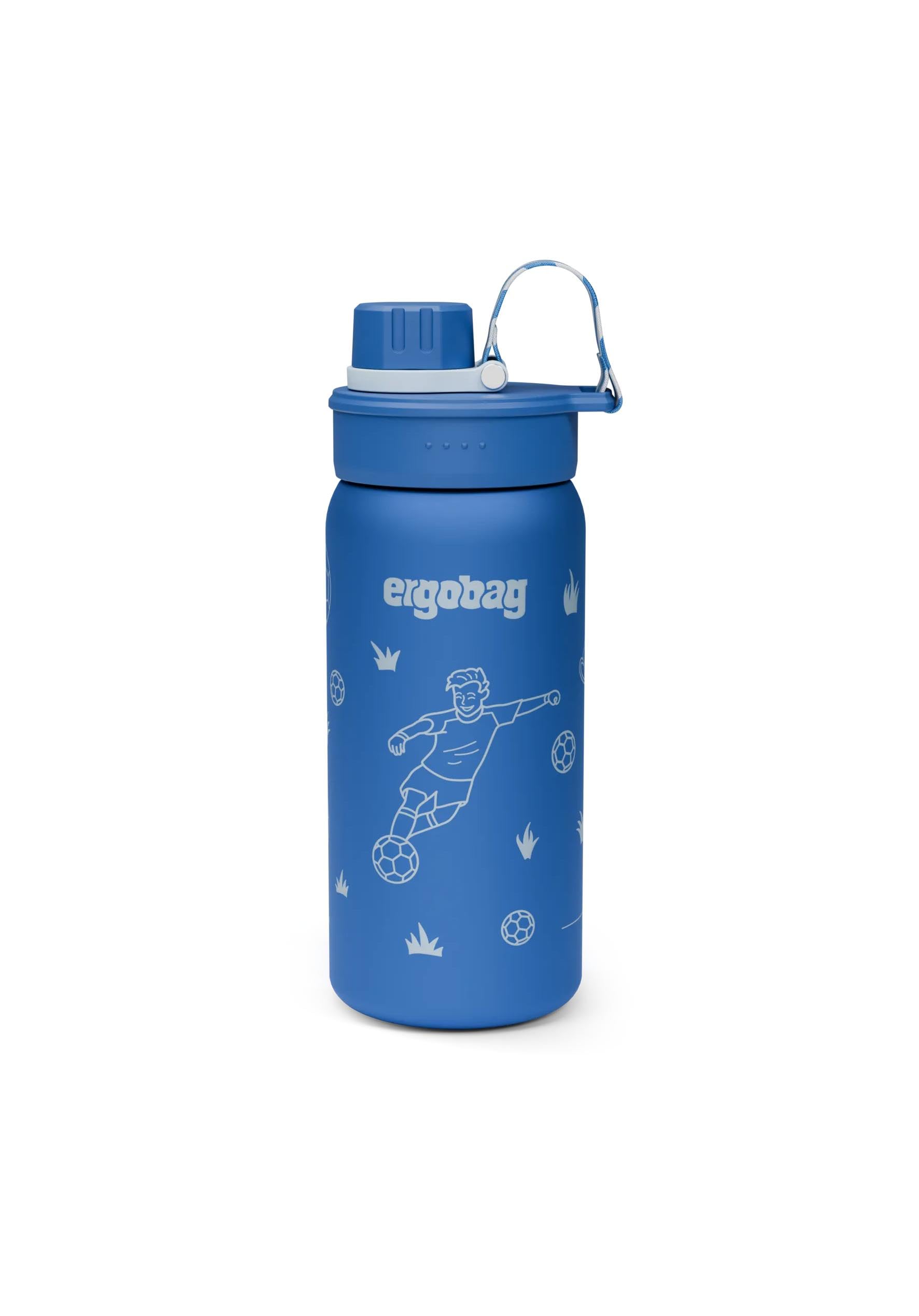 Gourde enfant ergobag soccer bleu pour le sport et l'école