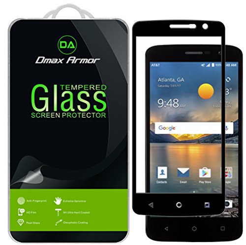 [2-Pack] Dmax Armor for ZTE Blade Spark Screen Protector, (Full Screen Coverage) [Tempered Glass] Anti-Scratch, Anti-Fingerprint, Bubble Free, (Black)