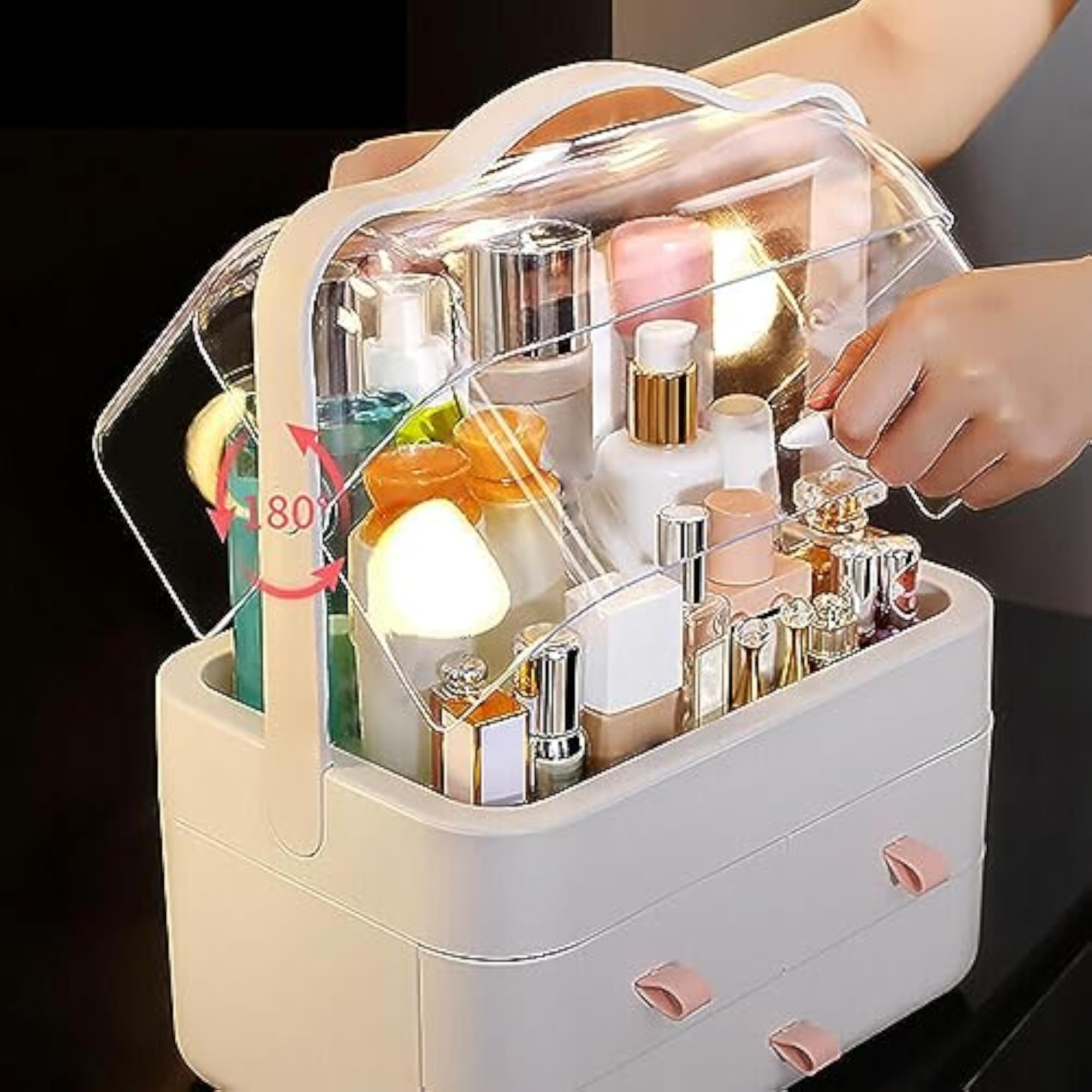 Dustproof Cosmetic Storage Unit for Home Vanity