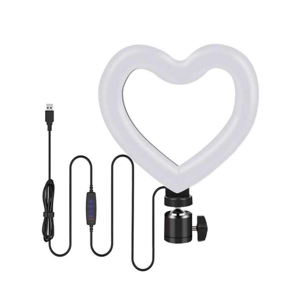 Selfie 6" Selfie Ring Light with Tripod Stand, 3 Light Modes 10 Brightness Level Heart Shaped Ring Light for Video Live Stream Makeup Flashes Lights (Size : Ring Light)