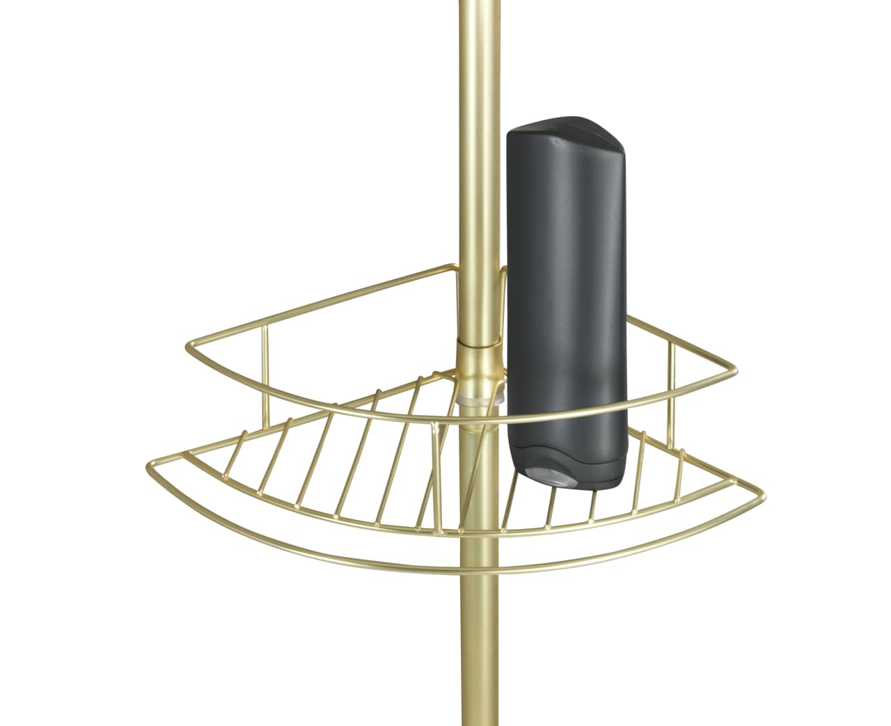 WENKO Dolcedo Gold - Estantería esquinera telescópica con 4 estantes para champú, gel de ducha y otros (31 x 65-275 x 23 cm)
