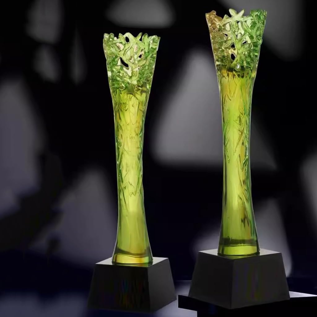 グリーンリーフ型トロフィー 艶出しトロフィースポーツコンペティション ハイグレードアワード バスケットボール サッカー アクションク