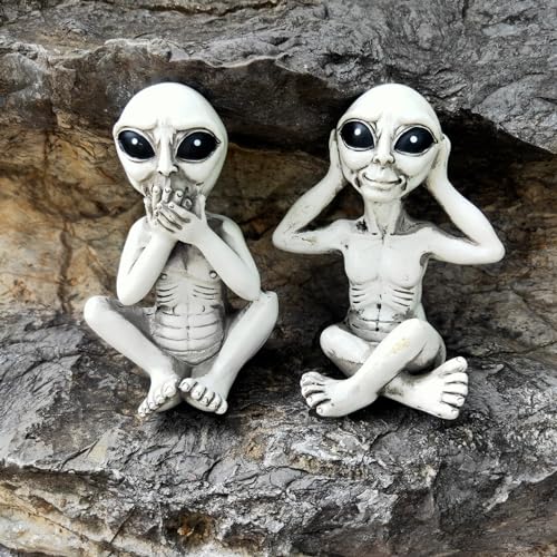 Estatua Alien UFO Decoración Halloween Espacio miniatura 4