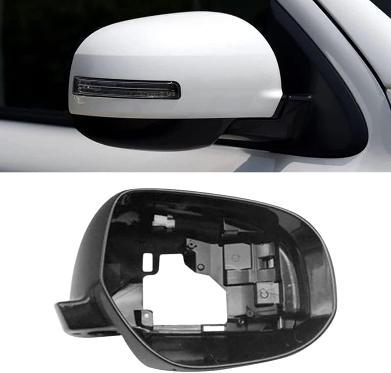 Side Mirror Frame Holder for Mitsubishi Outlander 2013-2018 Glossy Black wing housing 2014 2015 2016 glass surround trim replace (left side LH)