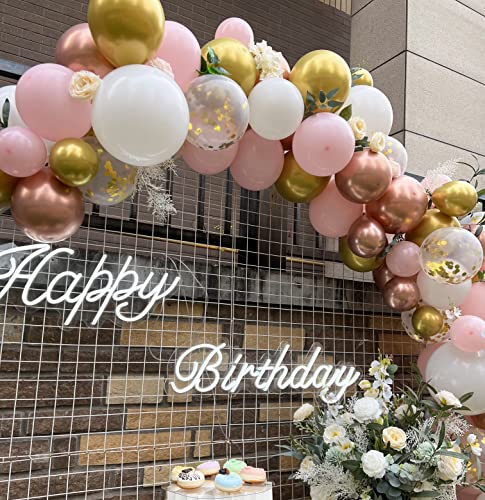 Beaumode Diy Rose Gold Pink White Balloon Garland Arch 160Pcs With Confetti Balloons Baby Shower Wedding Princess Birthday Anniversary Engagement Bridal Shower Party Decoration (Rose Gold Pink White) #TOP7