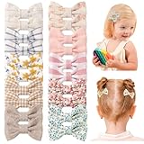 Jollybows 20 Stück Haarspangen für Mädchen, 2 Zoll / 5 cm Tiny Baby Schleifen, Grosgrain Ribbon Mini Haarklammern für Baby Mädchen Kleinkinder