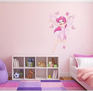 A Todo Color Rosa Hadas Mariposas Dormitorio Niña Cuarto Del Bebé Adhesivo de Pared Dormitorio Infantil D � Cor - Rosa, Large
