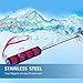 5 Feet Red Telescopic Handheld Flagpoles, ANLEY Portable Staff with Clips - Lightweight Extendable Stainless Steel with Anti-Slip Grip - Collapsable Flag Pole for Tour Guides & Pointer for Teachers