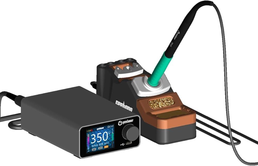 TC22 soldering station compatible with 115/210/245/T12 soldering tip color curve display soldering rework station (TC22, SDC02 245210KIT)