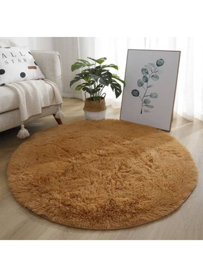 Kutis Living Room Plush Bedroom Rug Fluffy Warm Winter Round Mat 100 x 100 cm