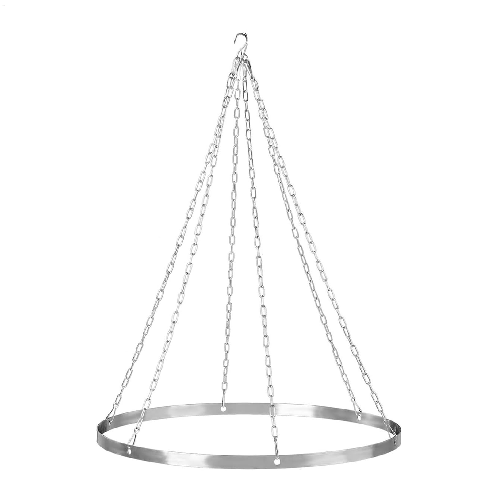 Ceiling Drapes Mount Set – 12 Inch Silver Hoop, Metal Canopy Hoop Hardware for 6 Drapery Panels | Silver Ceiling Hanging Kit for Wedding, Party, Ceremony, Indoor and Outdoor Decoration Round Mount Set
