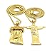 Gold Tone Opened Arm Jesus Pendant 24