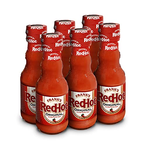 Frank's RedHot Original Cayenne Pepper Sauce 148 ML , Pack of 6 , Cayenne Pepper Hot Sauce , Suitable for Vegans & Vegetarians , No Artificial Flavourings or Colours , No Added MSG