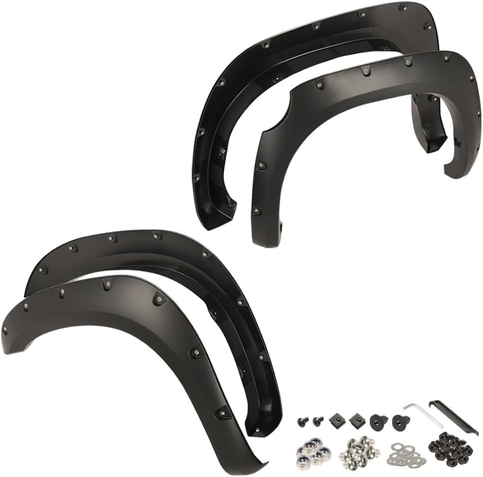 G-PLUS Pocket-Riveted Fender Flares, Compatible with Toyota Tundra 2007-2013, 4PCS Smooth Wheel Cover Protector Replacement Paintable Matte Wheel Arch Cover Trim 5054781AB/AH 55054780A