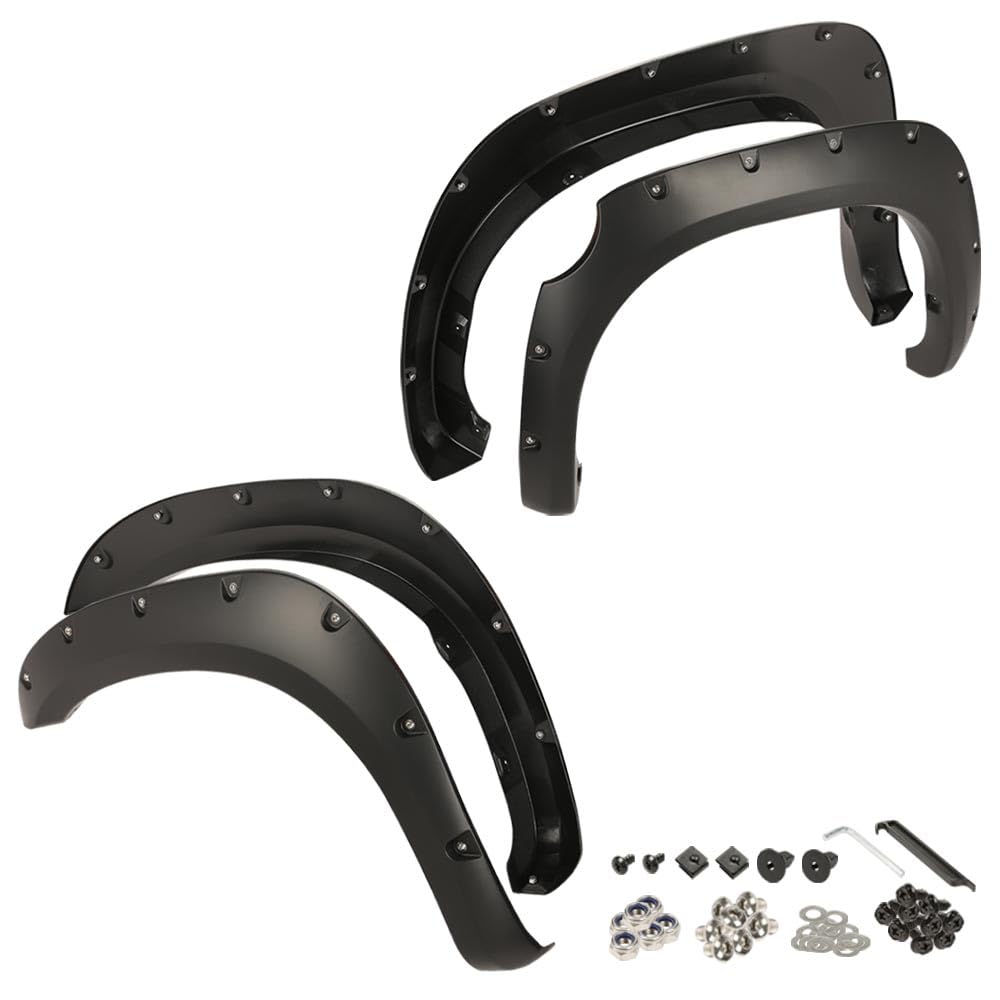 G-PLUS Pocket-Riveted Fender Flares, Compatible with Toyota Tundra 2007-2013, 4PCS Smooth Wheel Cover Protector Replacement Paintable Matte Wheel Arch Cover Trim 5054781AB/AH 55054780A