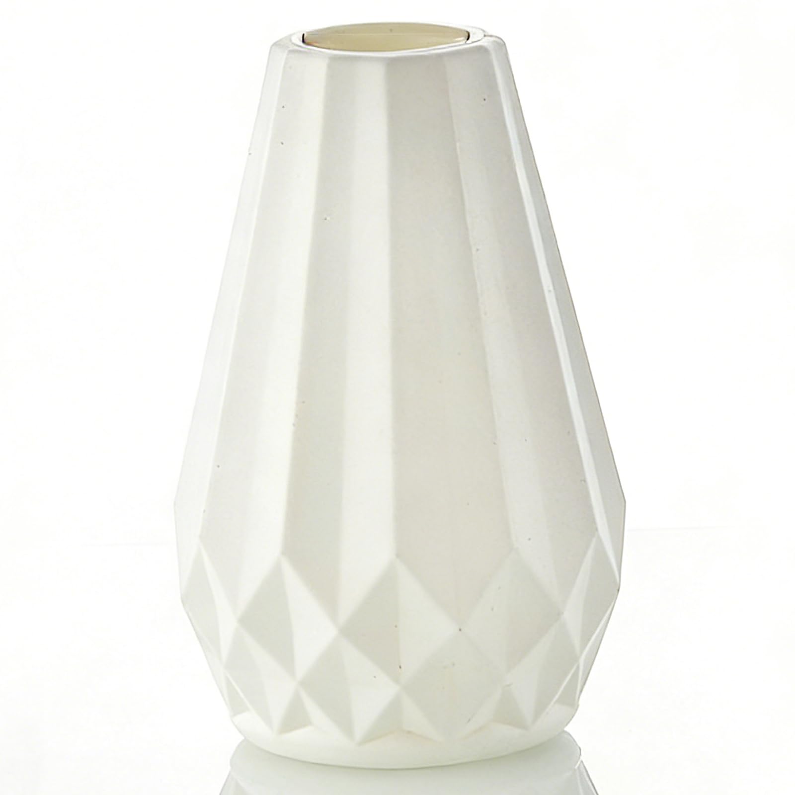 Flower Vase, Unbreakable PE Plastic Vase for Flowers, Small Decorative Vase, Geometric Design, for lego Flowers Bouquet Hydroponic Arrangement Wedding Home Office Decor (S(15.3 * 7cm))