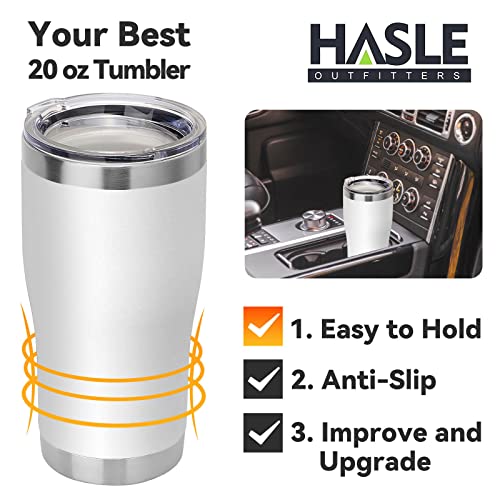 Image of HASLE OUTFITTERS 20 oz Tumbler Bulk, Stainless Steel Tumblers with Lid, Vacuum Insulated Tumbler, Double Wall Powder Coated Cup, coffee mugs, White, 1 Pack