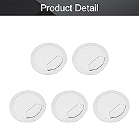 Vista 4 de MroMax Ojales de escritorio de plástico de 2.36 pulgadas (2.362 in), cubierta para cables de escritorio, organizador de cables para el hogar, Gris