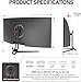 ZZA 34 Inch Monitor Curved Ultrawide,34 Inch Gaming Curved Monitor R1500 165hz Refresh Rate165Hz(DP)/144HZ (HDMI) WQHD 3440x1440,Computer Monitors 1ms, FreeSync & G-Sync,HDR10,122% sRGB,VESA