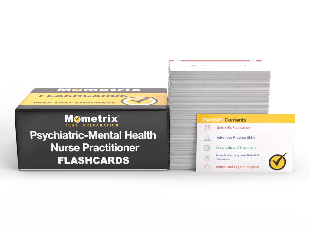 Psychiatric-Mental Health Nurse Practitioner Study Cards: PMHNP Exam Review and Practice Test Questions for The Psychiatric Mental Health Nursing Certification [Full Color Cards]