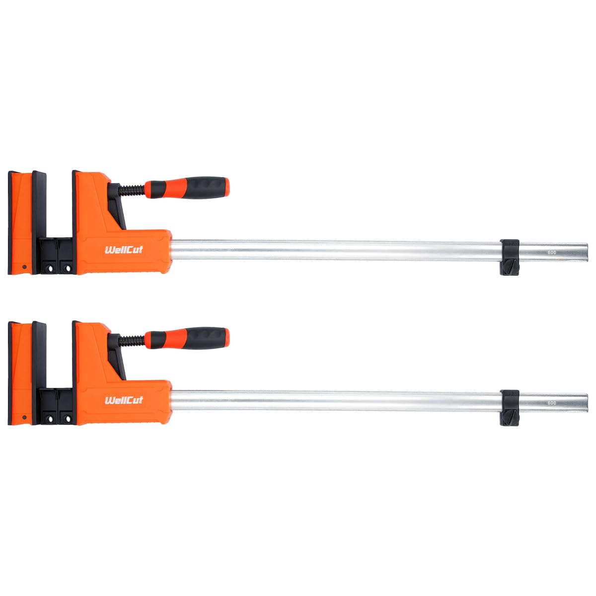 WellCut 600mm x 95mm Pack of 2 Parallel Clamp & Spreader Heavy Duty F Clamp Set