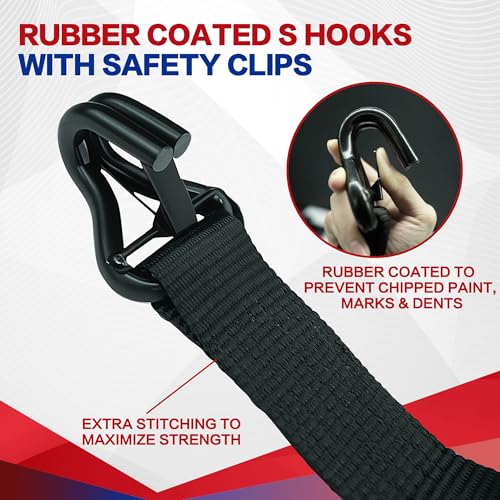 Best & TRUSTCar Tie Down Straps for Trailers with J Hooks (4PK) - Car Tie Down Axle Straps by BEST & TRUST - Image 3