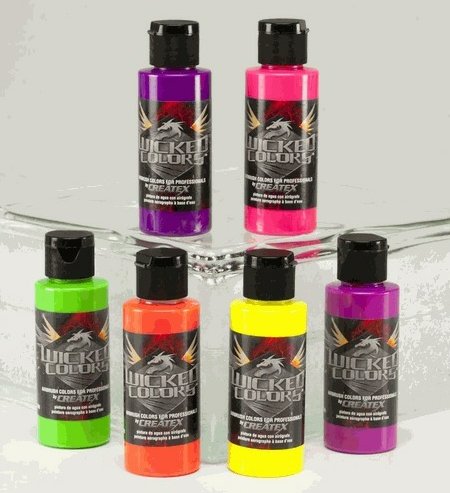 Airbrush Paint - Set fluorescente Wicked - 6 x 60 ml - #W103