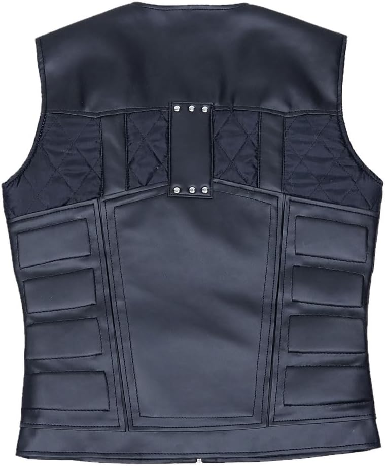 Mens Blade Trinity Stylish Wesley Snipes Cosplay Wear Costume Faux Leather Combat-Vest Halloween Costumes - Image 6