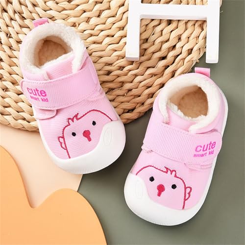 Baby Infant Pink Cute Sneakers Fall Winter Warm Squeaky Sport Shoes First Walking Non Slip Padded Cotton Sneakers2