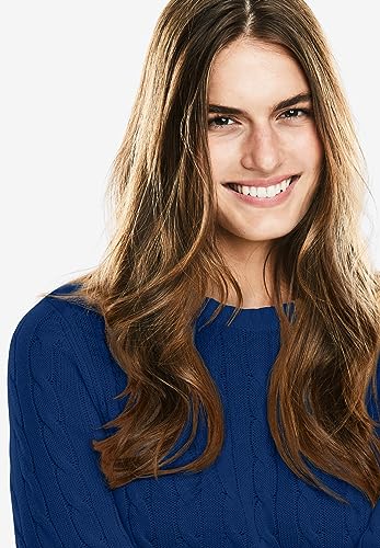 Woman Within Plus Size Cable Knit Pullover Crewneck Sweater4