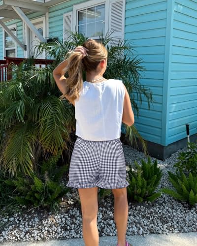 Image of Boxer Shorts for Women Pajama Gingham Shorts Casual Lounge Sleep Plaid Y2K Beach Bottoms for 2026 Summer