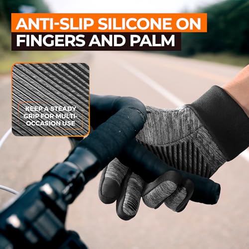 Image of rivmount Lightweight Winter Running Gloves, Touch Screen & Anti-Slip Warm Thermal Glove Liners, Cool Weather Driving Cycling Hiking Biking Walking Sporting for Women Men