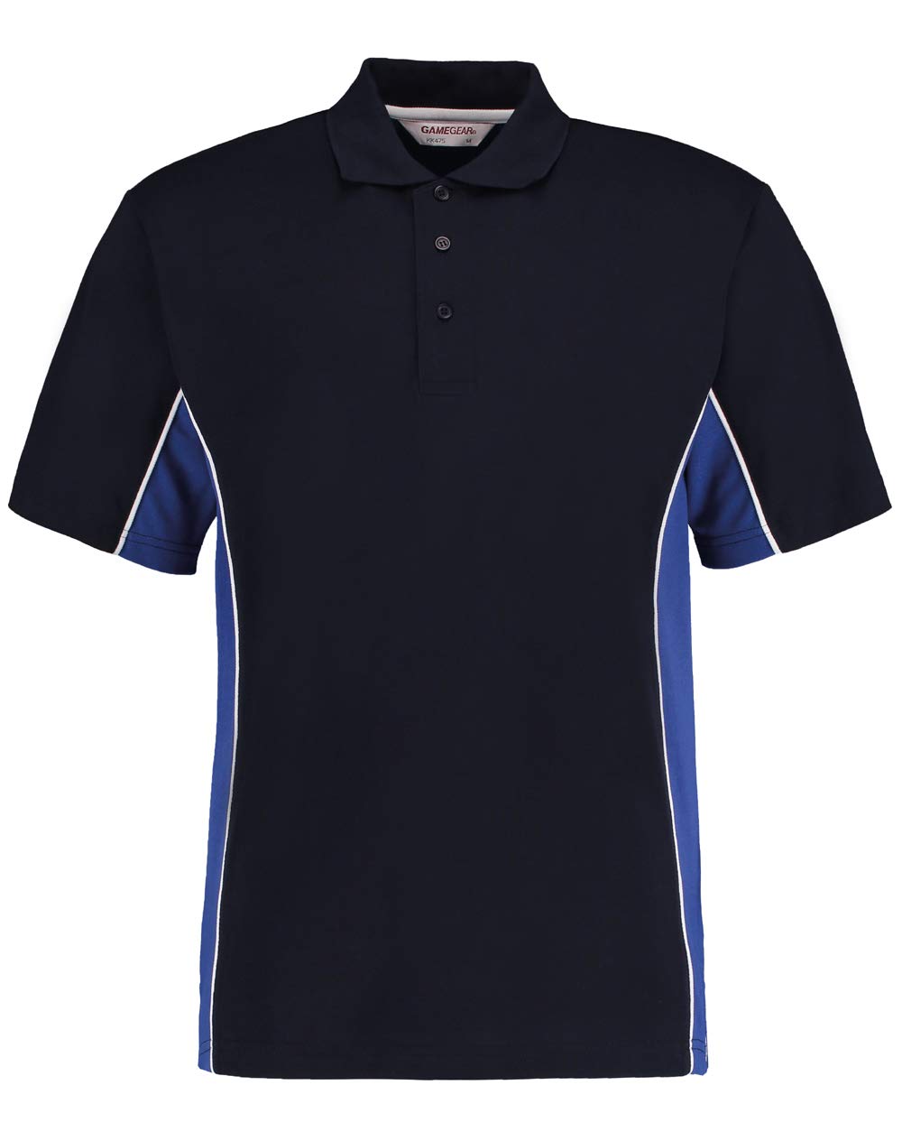 Gamegear Men's Navy/Royal/White Track Pique Polo, Large. Kk475