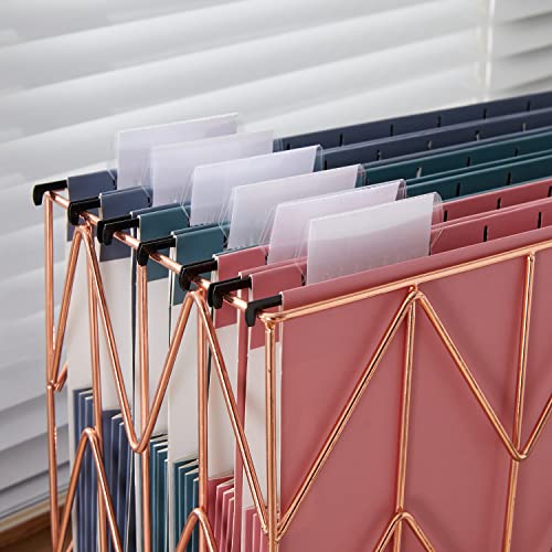 Y Yoma 6 Pack Extra Capacity Hanging File Folders Letter Size Accordion Decorative File Folder Cute Colored Hanging Folder Organizer For Office Home With 1/5-Cut Adjustable Tabs, Pure Color #TOP5