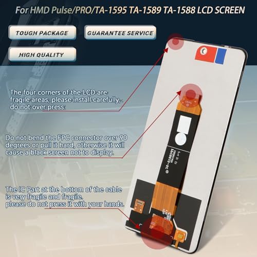 Écran de remplacement pour HMD Pulse LCD tactile TA-1595 TA-1589 complet noir