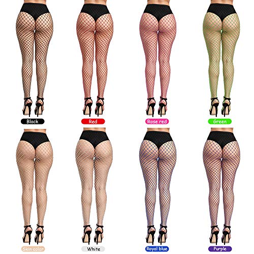 FEPITO 8 Pairs Fishnet Stockings Tights High Waist Stockings Leggings for Women3