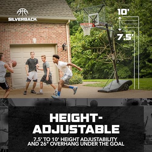 Silverback NXT Portable Adjustable 10ft Outdoor Basketball Hoop - 50" and 54" Basketball Goal Backboard Available - Assembles in 90 Minutes2