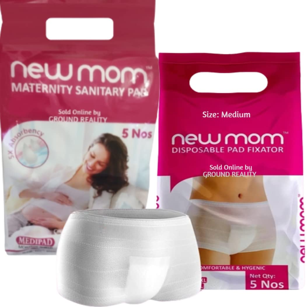 LADY HAWK Post Pregnancy New Mom (Medium) 5 Panty Pad Fixator + 5 Medipad for Medium or Moderate Flow 450ml Maternity Sanitary Pads for Women. New Mom Maternity Medi Pads and Pad Fixator (Pack of 10) (B0BHX3XYRH) Amazon Price History, Amazon Price Tracker
