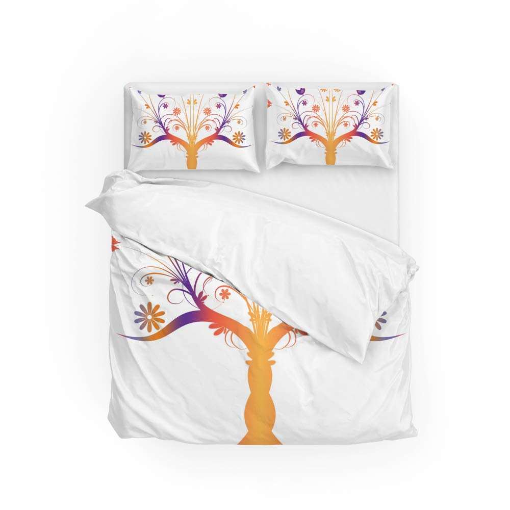 Parure de couette oiseau sur l'arbre pour une chambre nature et cocooning